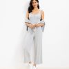 Clothing Loft | Lou & Grey Ribbed Wide Leg Pants Pebble Grey Heather