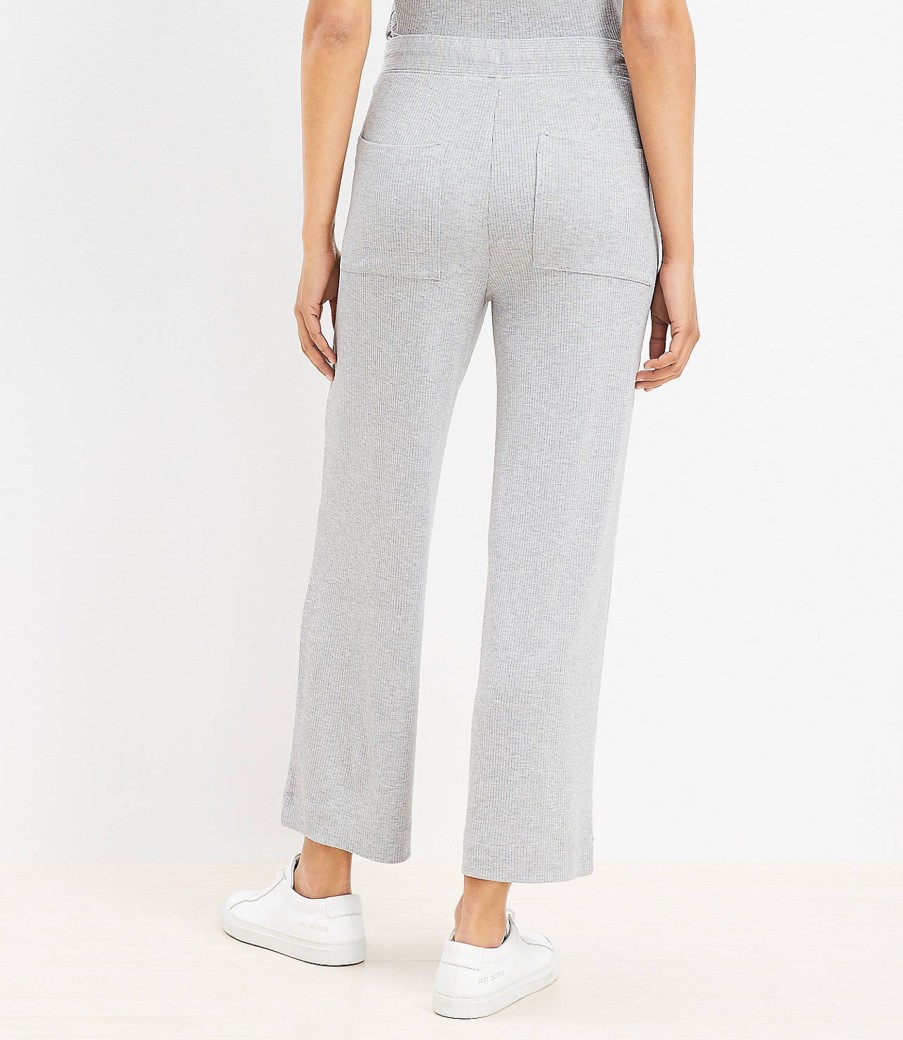 Clothing Loft | Lou & Grey Ribbed Wide Leg Pants Pebble Grey Heather