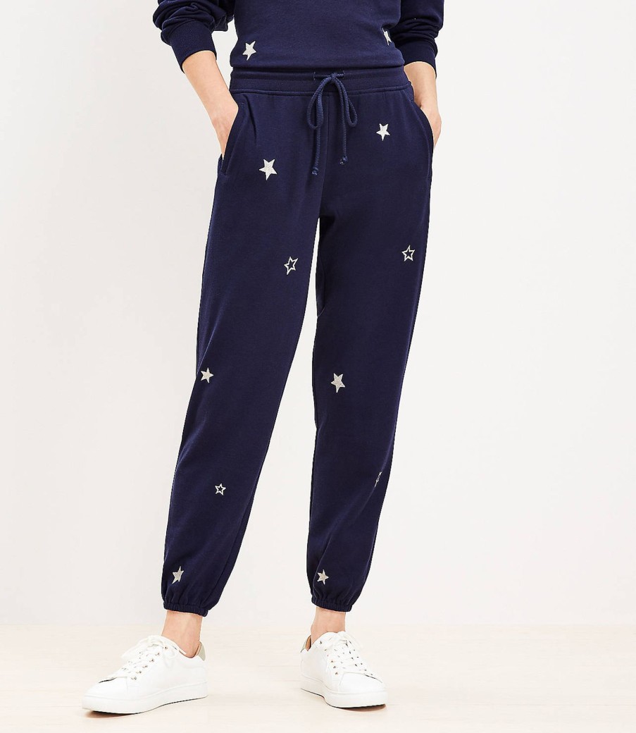 Clothing Loft | Lou & Grey Star Cozy Cotton Terry Sweatpants Deep Space Blue