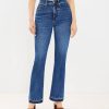 Clothing Loft | Curvy Unpicked Hem High Rise Slim Flare Jeans In Dark Wash