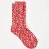 Clothing Loft | Marled Ribbed Crew Socks Tango Red