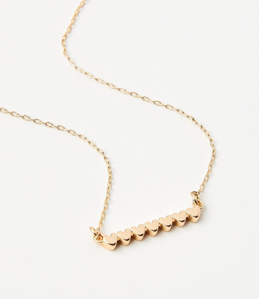 Accessories & Shoes Loft | Heart Bar Necklace Goldtone