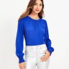 Clothing Loft | Button Trim Raglan Blouse Cineraria Blue