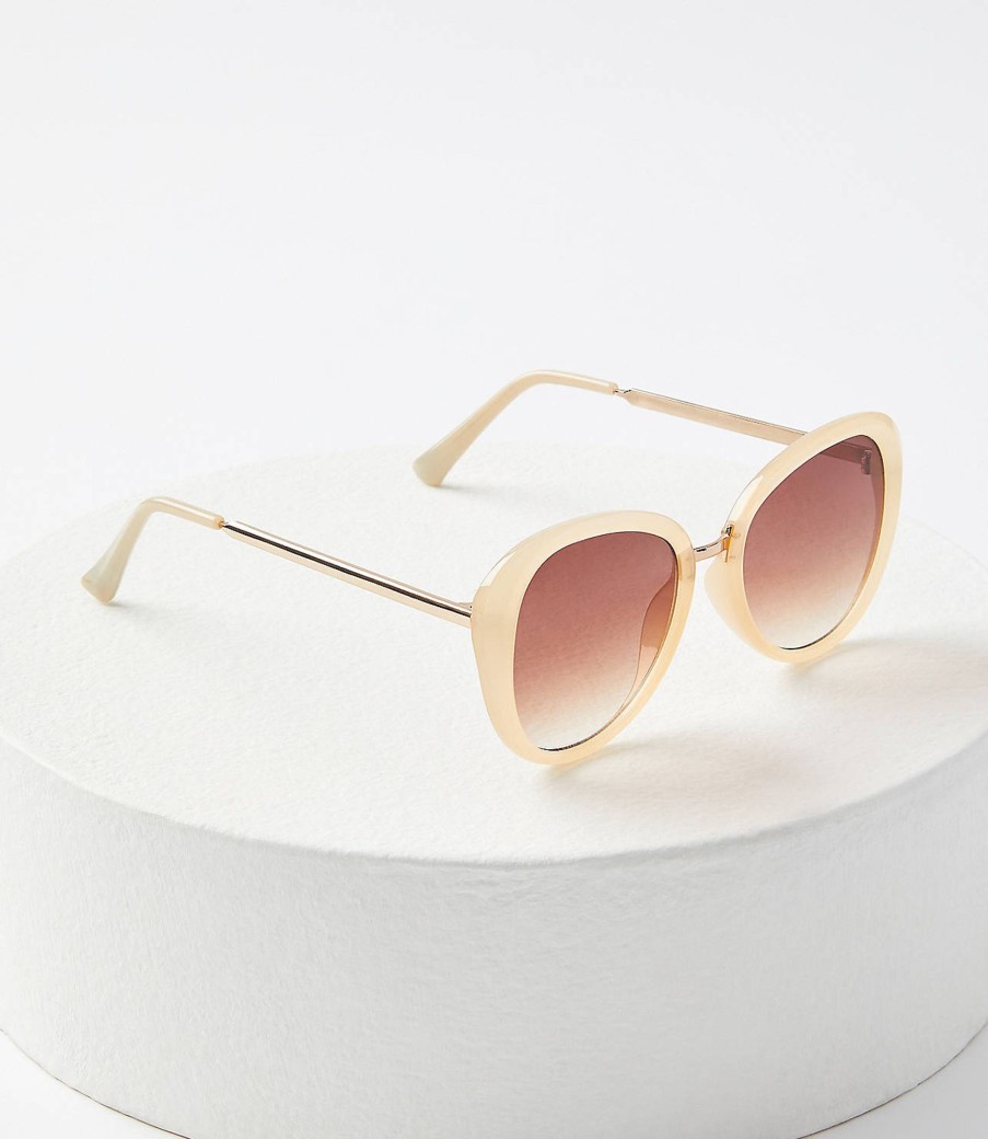 Accessories & Shoes Loft | Round Sunglasses Milky Tan