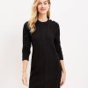 Clothing Loft | Shoulder Button Cable Sweater Dress Black