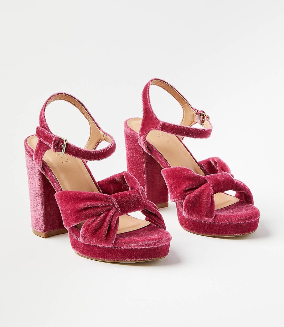 Accessories & Shoes Loft | Velvet Twist Platform Sandals Peach Beige