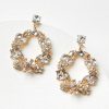 Accessories & Shoes Loft | Crystal Floral Earrings Goldtone