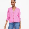 Clothing Loft | Cropped V-Neck Cardigan Rose Flash