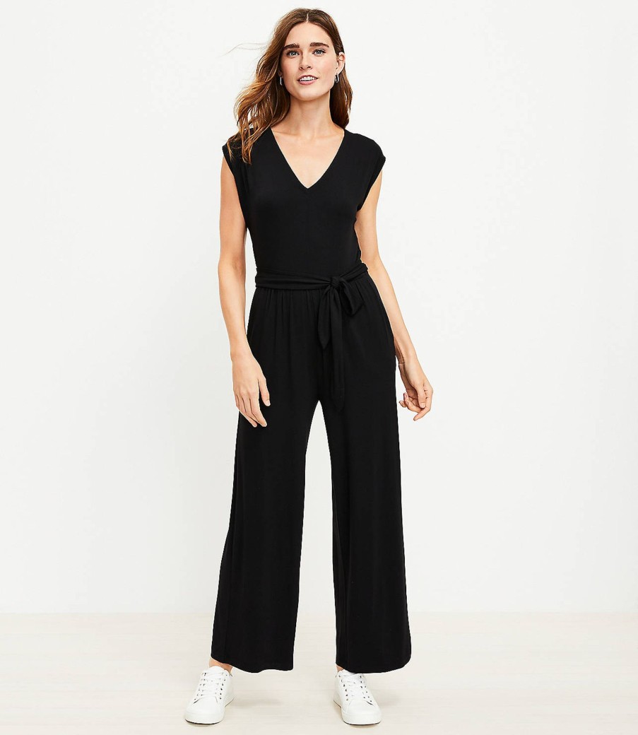 Clothing Loft | Tie Waist Jumpsuit Black