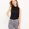 Clothing Loft | Jacquard Mock Neck Shell Black