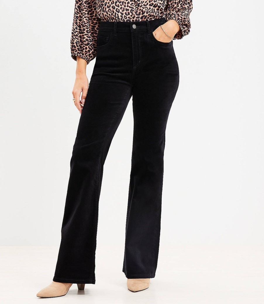 Clothing Loft | Five Pocket Slim Flare Pants In Velvet Black