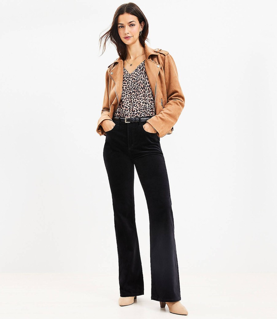 Clothing Loft | Five Pocket Slim Flare Pants In Velvet Black