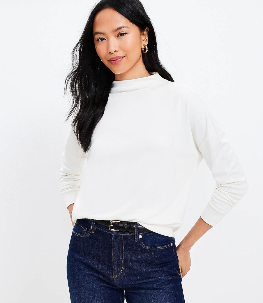 Clothing Loft | Cozy Mock Neck Top Whisper White